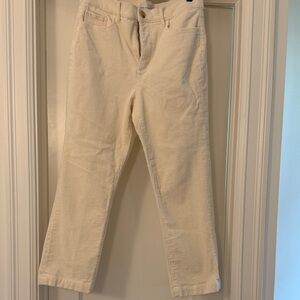 LOFT Women's Straight Leg Cream Straight Leg Corduroy Pants